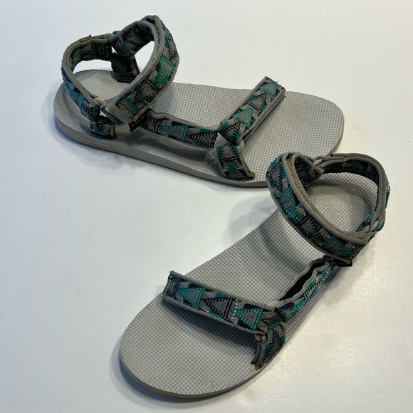 TEVA Men’s Original Universal Blue Gray Green Outdoor Sandals Shoes 1004006 12 - Picture 1 of 15